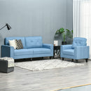 Anna Button Tufted Modern Contemporary Chair - Blue - Seasonal Overstock