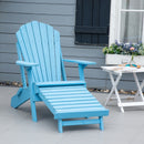 Layton Blue Folding Adirondack Chair with Retractable Lounger - Seasonal Overstock