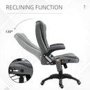Maverick Luxury Executive Chair with Vibration Massage and Reclining - Grey Fabric - Seasonal Overstock