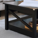 Coffee Tables, Penn Farmhouse Style Coffee Table with Drawers - Black - Seasonal Overstock