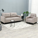 Anna Button Tufted Modern Contemporary Chair - Beige - Seasonal Overstock