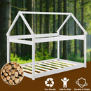 Xavier House Shaped Twin Size Wood Canopy Platform Bed - White - Seasonal Overstock