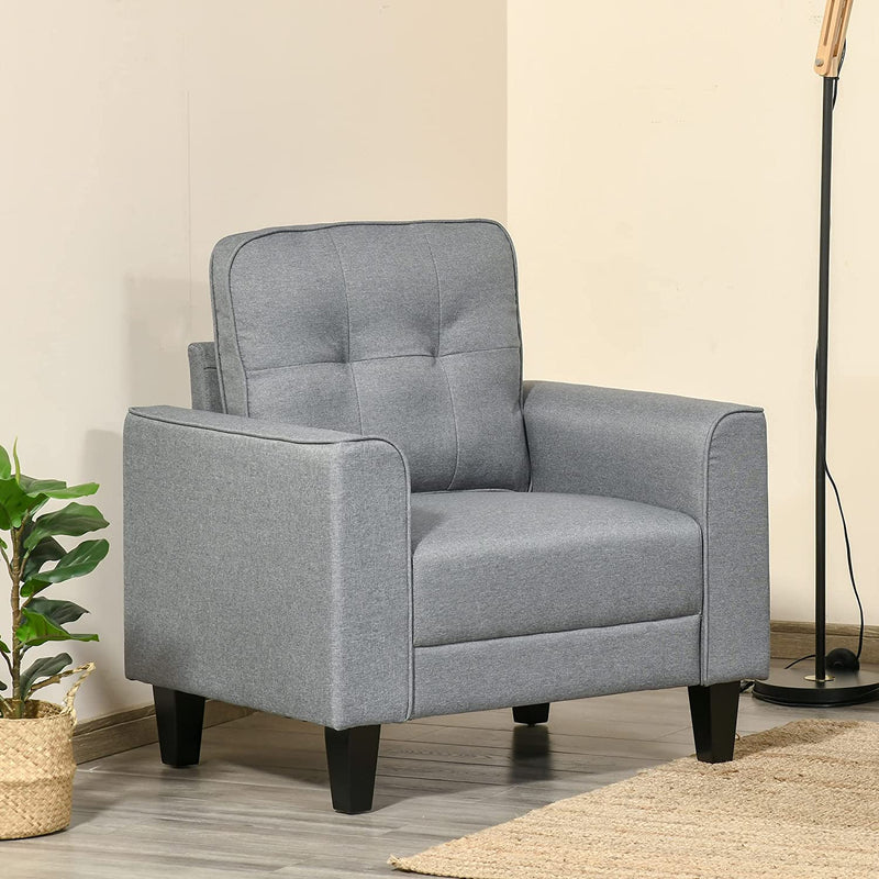 Anna Button Tufted Modern Contemporary Chair - Grey - Seasonal Overstock