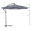 Patio Umbrellas, 10' Deluxe Cantilever Patio Umbrella - Grey - Seasonal Overstock