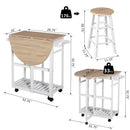 Dining Sets, Mila 3pc Kitchen Cart Table Set - Seasonal Overstock