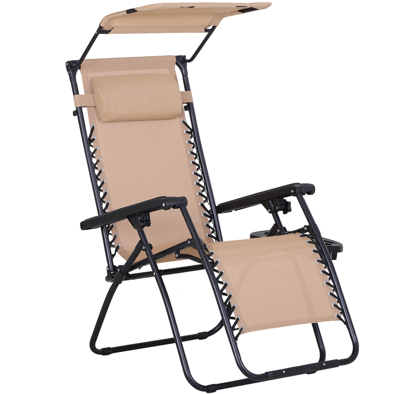 Darius 2pc Zero Gravity Chair Set - Beige - Seasonal Overstock