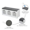 Kamila White Hall Shoe Storage Bench - Seasonal Overstock