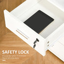 Nolan Computer Desk with Keyboard Tray Cabinet and Locked Drawer - White - Seasonal Overstock