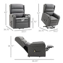 Tucker Dark Grey Powered Lift Chair Recliner - Seasonal Overstock