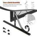 45" Black Wrought Iron Fireplace Screen with 2 Doors - Seasonal Overstock