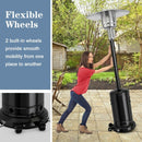 50,000 BTU Outdoor Standing Propane Patio Heater with Wheels - Black - Seasonal Overstock