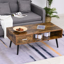 Brandel Rustic Brown Mid Century Modern Coffee Table - Seasonal Overstock