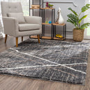 Cassius Grey Modern Area Rug by Puffy Comforts - Seasonal Overstock