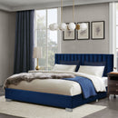 Glimmer Full Size Upholstered Platform Bed Frame - Blue - Seasonal Overstock