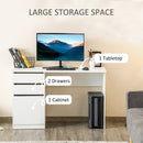 Gregson White Computer Desk with Drawers - Seasonal Overstock