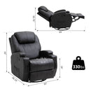 Reclining Chairs, Maxx Reclining Swivel Vibration Massage Chair - Black - Seasonal Overstock