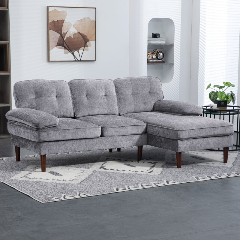 Maysa 85" Modern L-Shaped Sectional Sofa with Right Hand Facing Chaise - Grey