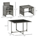 Mira 9pc Outdoor Patio Rattan Compact Dining Set - Grey - Seasonal Overstock
