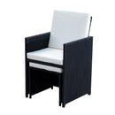 Mira 9pc Outdoor Patio Rattan Compact Dining Set - White - Seasonal Overstock