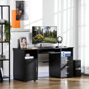Nolan Computer Desk with Keyboard Tray Cabinet and Locked Drawer - Black - Seasonal Overstock