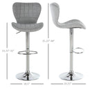 Norwin Adjustable Height Swivel Barstool (2 Pack) - Grey Fabric - Seasonal Overstock