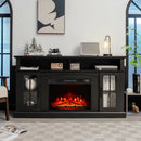 Fireplaces, Parker Black 1400W Electric Fireplace TV Stand for up to 65" TVs - Seasonal Overstock