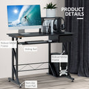 Sloan 35" Black Workstation Desk with Keyboard Tray & PC Shelf - Seasonal Overstock
