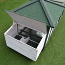 Timberland Trove 77" Small Animal Coop / Hutch - White & Green - Seasonal Overstock