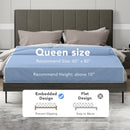 Valentina Queen Grey Upholstered Platform Bed - Seasonal Overstock
