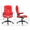 Xavi Luxury Executive Office Chair with Heated Vibration Massage - Red - Seasonal Overstock