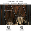 Fireplace Screens, 3-Panel Diamond Pattern Fireplace Screen with Doors - Seasonal Overstock