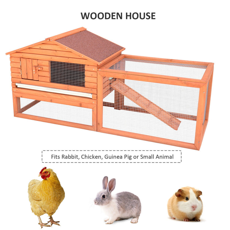 Cozy Loft Rabbit Hutch Hen House 5.2 x 2 x 2.4ft - Seasonal Overstock