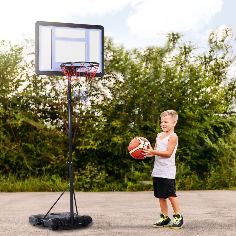 Kid Skills Basketball Stand - Adjustable 5 - 6.9ft Hoop Height - Seasonal Overstock