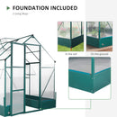Greenhouses, 8.2' x 6.2' Walk-In Greenhouse with Aluminum Frame, Polycarbonate Panels, Sliding Door - Green - Seasonal Overstock