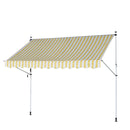 Awnings, 9.8ft Wide RV / Patio Retractable Awning - Yellow Stripe - Seasonal Overstock