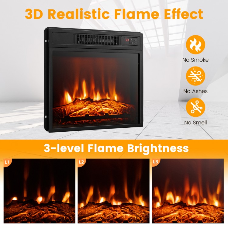 Baldwin 1400W Freestanding Electric Fireplace with Shelf - White - Seasonal Overstock