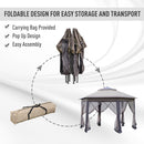 Gazebos, Belvedere 13.3ft Hexagon Pop-Up Portable Gazebo with Mesh Walls - Coffee / Beige - Seasonal Overstock