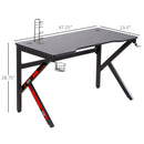 Dani E-Sport Black and Red Gaming Desk with Cup Holder & Headphone Hooks - Seasonal Overstock