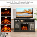 Fireplaces, Felder Black 1400W Electric Fireplace TV Stand for TVs up to 50" - Seasonal Overstock