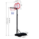 Basketball Nets, Kids Adjustable Height Basketball Net 4.9 - 6.9ft Hoop Height - Seasonal Overstock