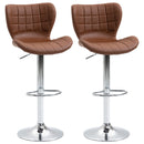 Norwin Adjustable Height Swivel Barstool (2 Pack) - Brown Faux Leather - Seasonal Overstock