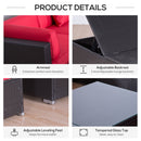 Placid Peak Modular Outdoor Patio Sectional Sofa, Loungers and Table 9pc Set - Red / Dark Brown