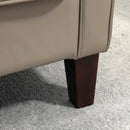 Accent Chairs, Richard Faux Leather Wing Back Button Tufted Arm Chair - Khaki - Seasonal Overstock