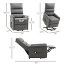 Lift Chairs, Ryder2 Powered Lift Recliner Chair Grey - Seasonal Overstock