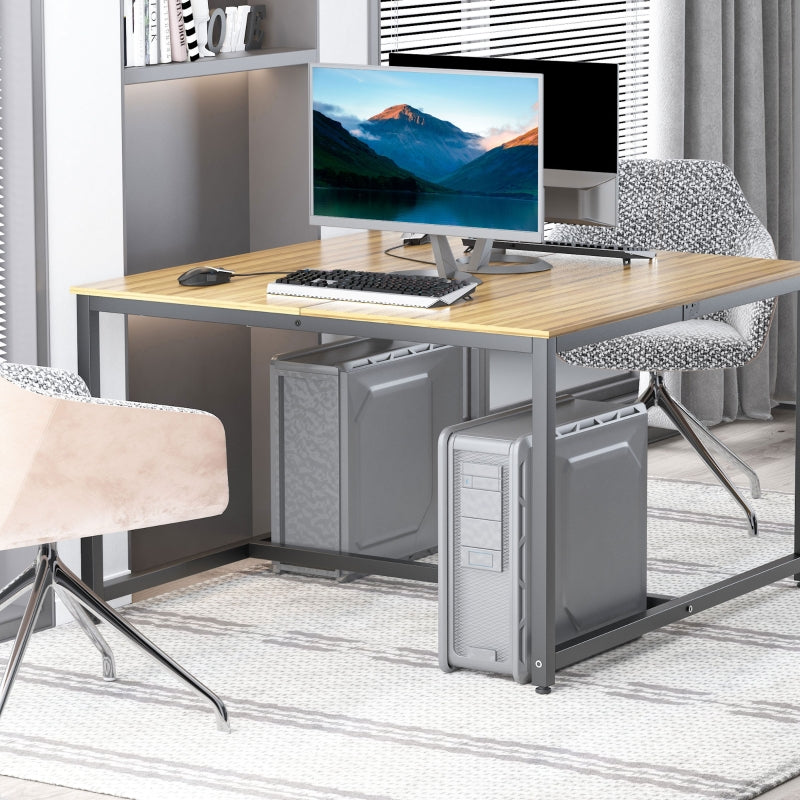 Ziha Double Face to Face Workstation Desk with Steel Frame - Seasonal Overstock