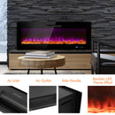 Fireplaces, 50" Wall Mounted Built-In Recessed Electric Fireplace with Crystal & Log - Seasonal Overstock
