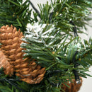 Christmas Trees, 7.5ft Skinny Artificial Pre-Lit Christmas Tree with Pine Cones & 350 LEDs - Seasonal Overstock