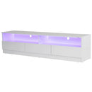 TV Stands, Thane 71" TV Stand with LED Backlighting in Glossy White - Seasonal Overstock