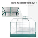 Greenhouses, 8.2' x 6.2' Walk-In Greenhouse with Aluminum Frame, Polycarbonate Panels, Sliding Door - Green - Seasonal Overstock