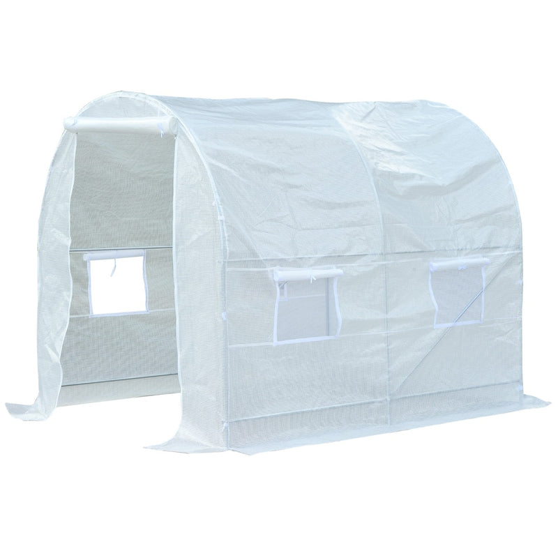8.2' x 6.6' x 6.6' Soft Cover Greenhouse in White - Seasonal Overstock